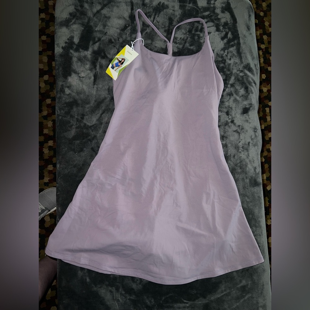 Halara Everyday Dress- Euphoria Lilac Chocolate Mauve Size Medium New with tag - Picture 9 of 9